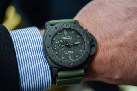 panerai 42mm carbotech|Panerai submersible marina militare.